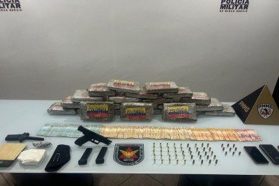 A droga apreendida em Governador Valadares veio da Colômbia

 -  (crédito: PMMG)