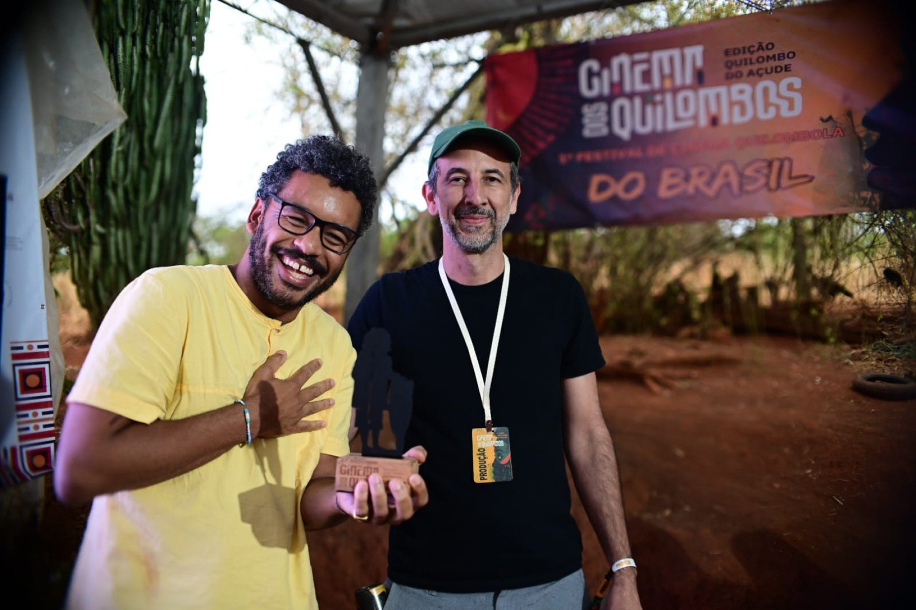 O cineasta mineiro Gabriel Martins foi um dos homenageados do festival. Ele recebeu o troféu Cinema dos Quilombos.-Leandro Couri/EM/D.A.Press