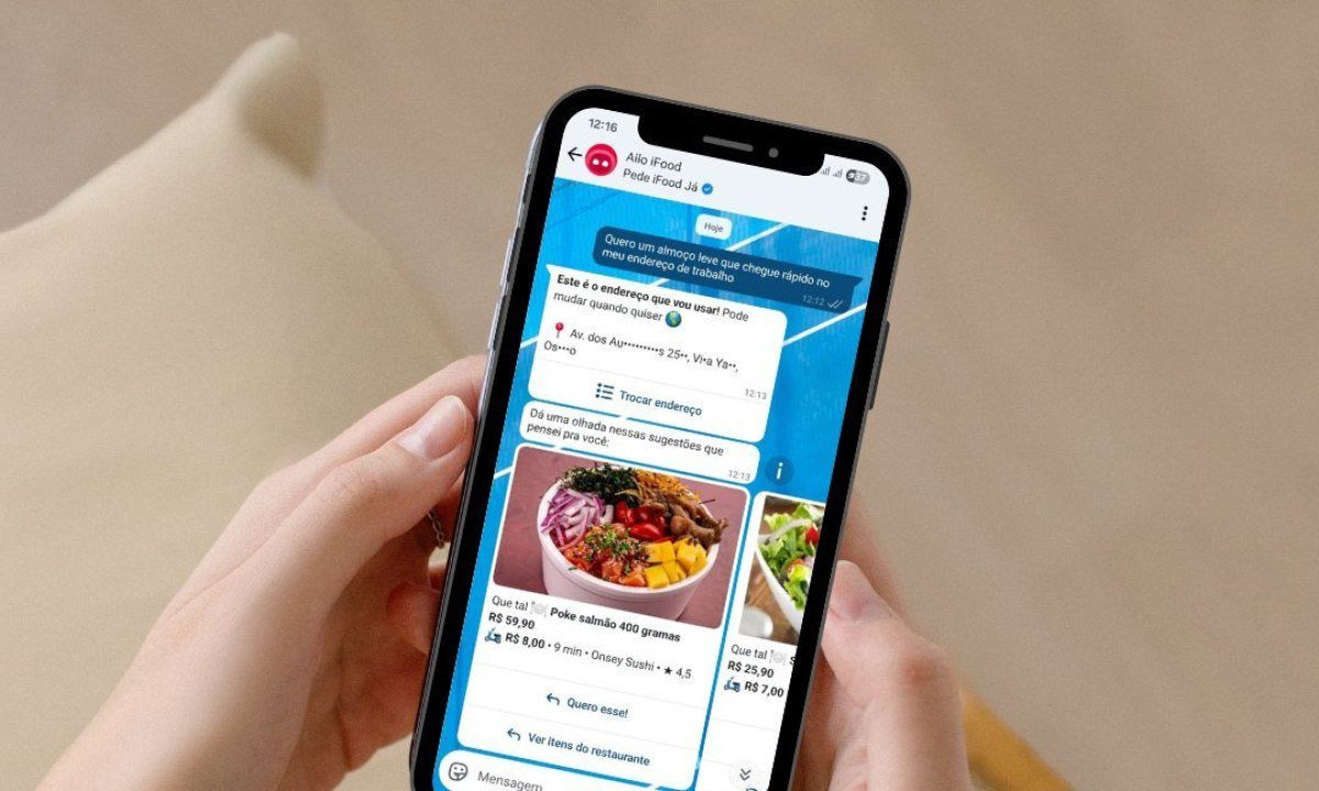 Agora dá para pedir comida no iFood pelo WhatsApp com ajuda de IA -  (crédito: Leo Lima/EM)