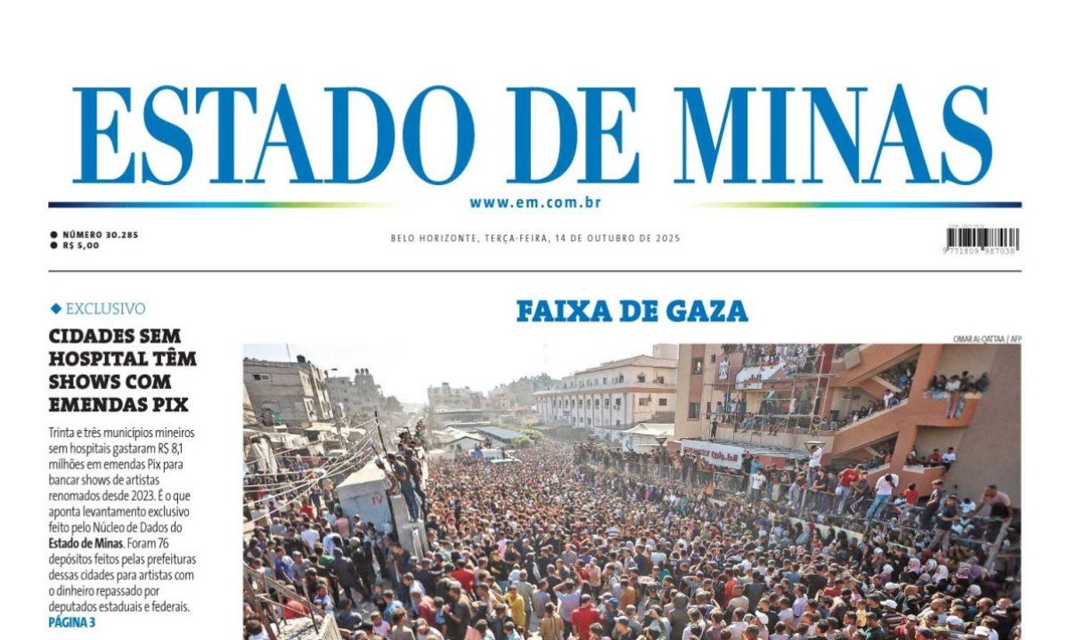 Confira a capa do Estado de Minas do dia 14/10/2025 -  (crédito: Estado de Minas)