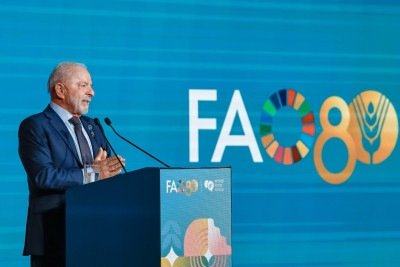 Lula discursou na Reunião do Conselho de Campeões ('Board of Champions') da Aliança Global contra a Fome e a Pobreza     -  (crédito:  Ricardo Stuckert / PR)