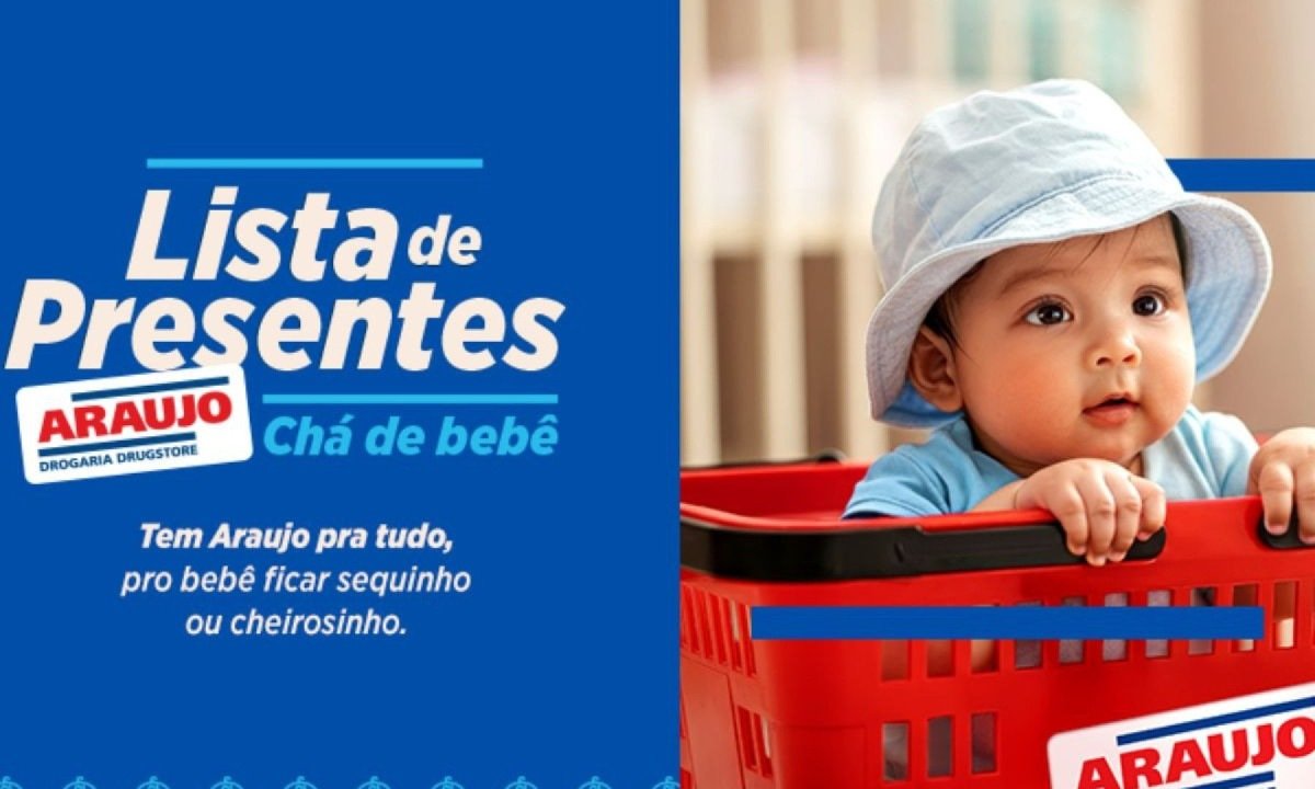 Com poucos cliques, clientes podem montar listas personalizadas diretamente no site da Araujo, com tema, produtos e link para compartilhamento Drogaria Araujo