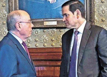 Mauro Vieira e Marco Rubio se reuniram para iniciar negociações -  (crédito: Embaixada do Brasil/Divulgação)