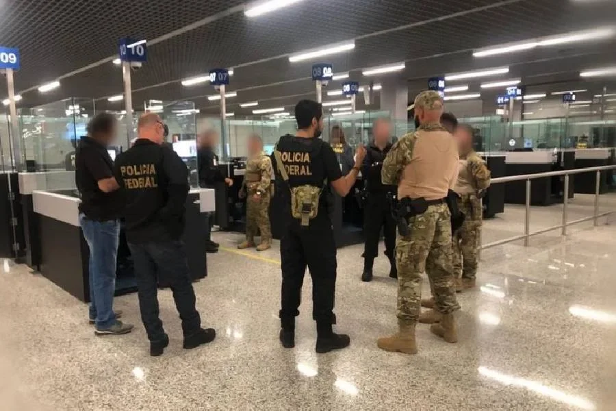 Polícia Federal monitora as pessoas vindas dos EUA que desembarcam em Confins -  (crédito: Polícia Federal/Divulgação)
