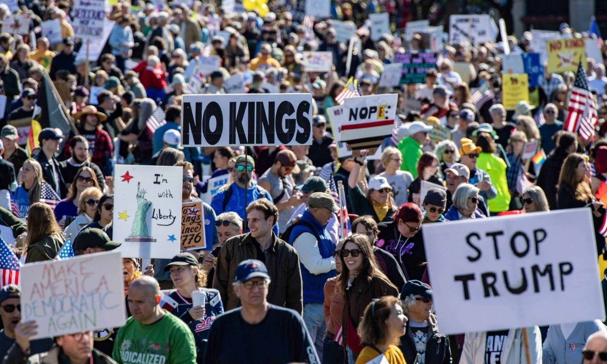 Protestos da campanha "No kings" nos Estados Unidos