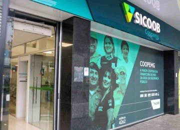Agência de uma unidade da Sicoob Coopemg, cooperativa de crédito  -  (crédito: Rodrigo Corgozinho/Sicoob Coopemg)