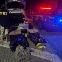 BR-381: supermaconha endereçada a MG é apreendida em porta-malas de carro - PRF/DivulgaÃ§Ã£o