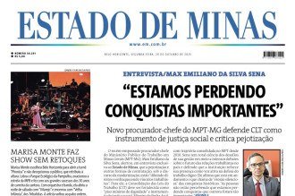 Confira a capa do Estado de Minas do dia 20/10/2025