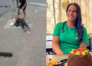 A transexual Christina foi morta a chutes em plena rua Padre Pedro Pinto, em Venda Nova -  (crédito: Reprodução: Redes sociais)