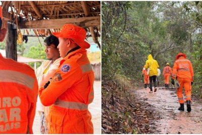Indígena desapareceu na tarde do último sábado (18) -  (crédito: Corpo de Bombeiros/Divulgação)