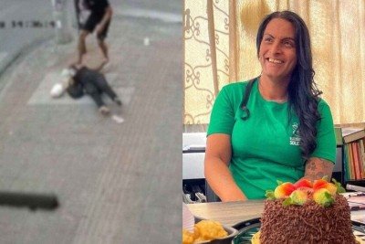 A transexual Christina foi morta a chutes em plena rua Padre Pedro Pinto, em Venda Nova -  (crédito: Reprodução: Redes sociais)