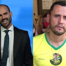 Eduardo Bolsonaro responde Cleitinho: 'imprudente foi darmos a vaga a você' - JUAN MABROMATA / AFP; TV Alterosa Centro Oeste