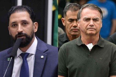 Deputado federal Maurício do Vôlei (PL-MG) e ex-presidente Jair Bolsonaro (PL) -  (crédito: Bruno Spada/Câmara dos Deputados e EVARISTO SA / AFP)