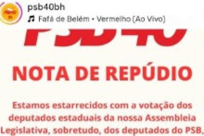 Diret&oacute;rio do PSB de Belo Horizonte soltou uma nota de rep&uacute;dio aos seus correligion&aacute;rios que votaram favoravelmente ao fim da consulta popular para a privatiza&ccedil;&atilde;o de empresas estatais -  (crédito: Reprodu&ccedil;&atilde;o/Redes Sociais)
