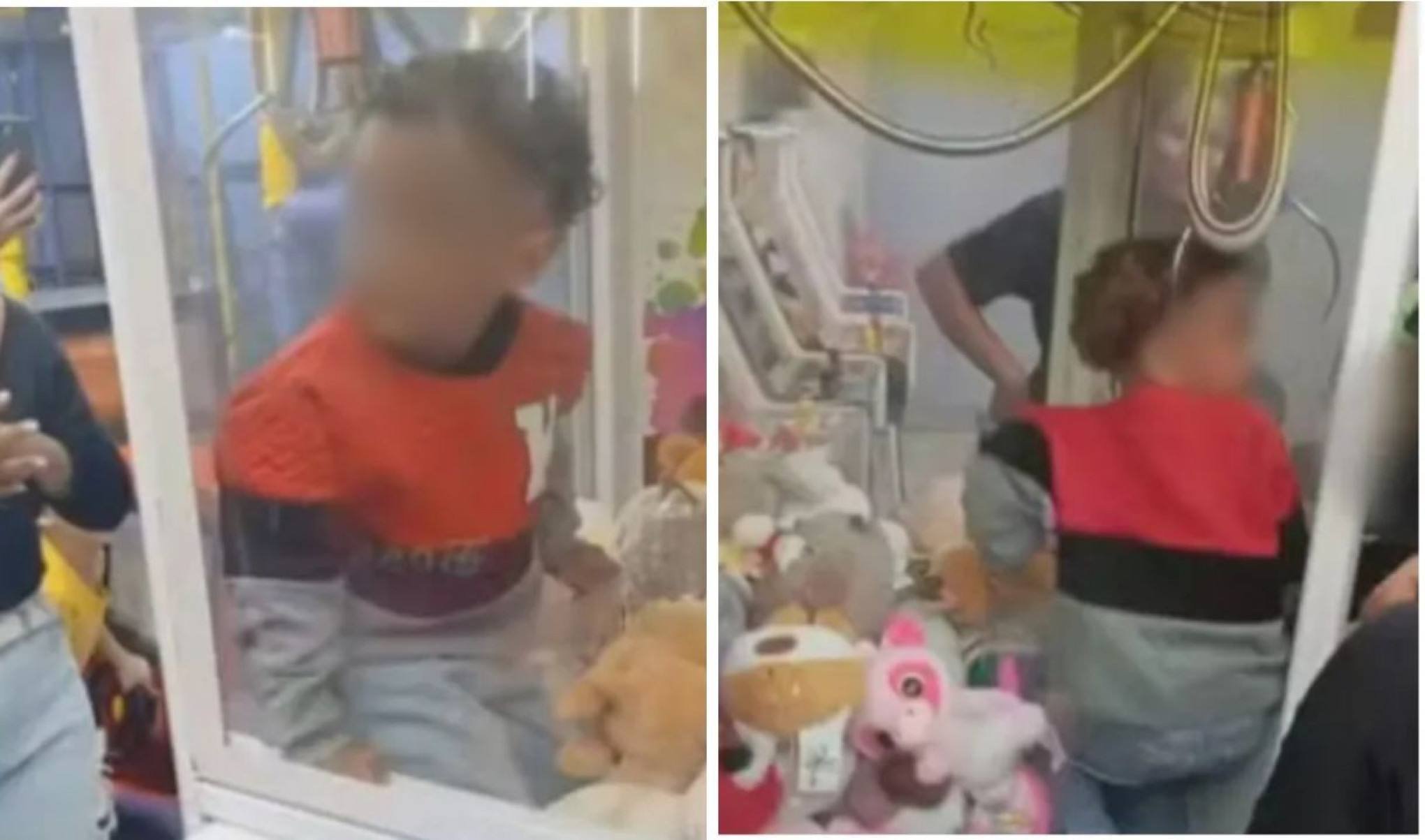 Menino some em pizzaria e é achado dentro de máquina de pelúcia