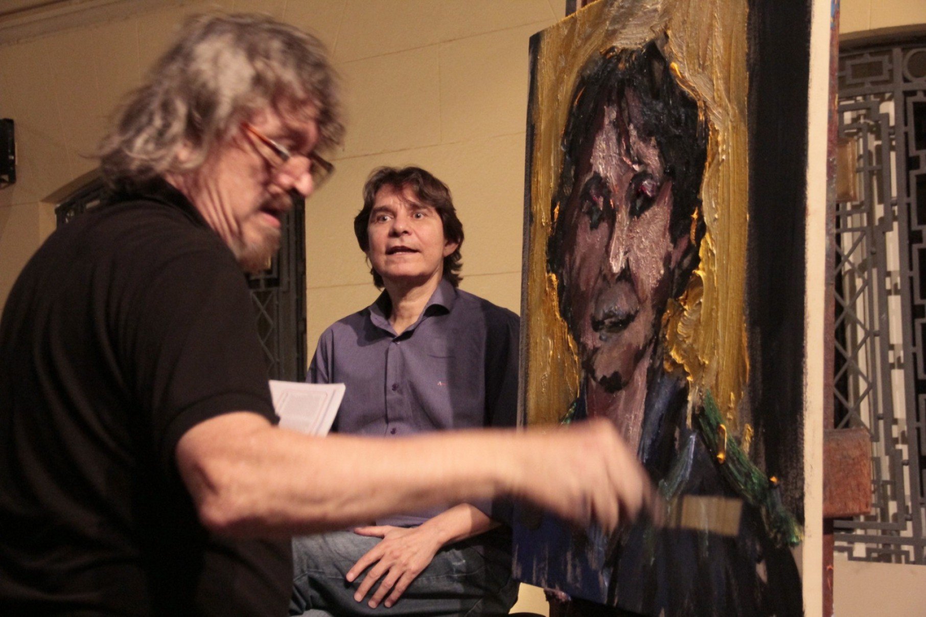 O artista Carlos Bracher faz um quadro em homenagem a Lô Borges-Anna Ftg/Divulgacao