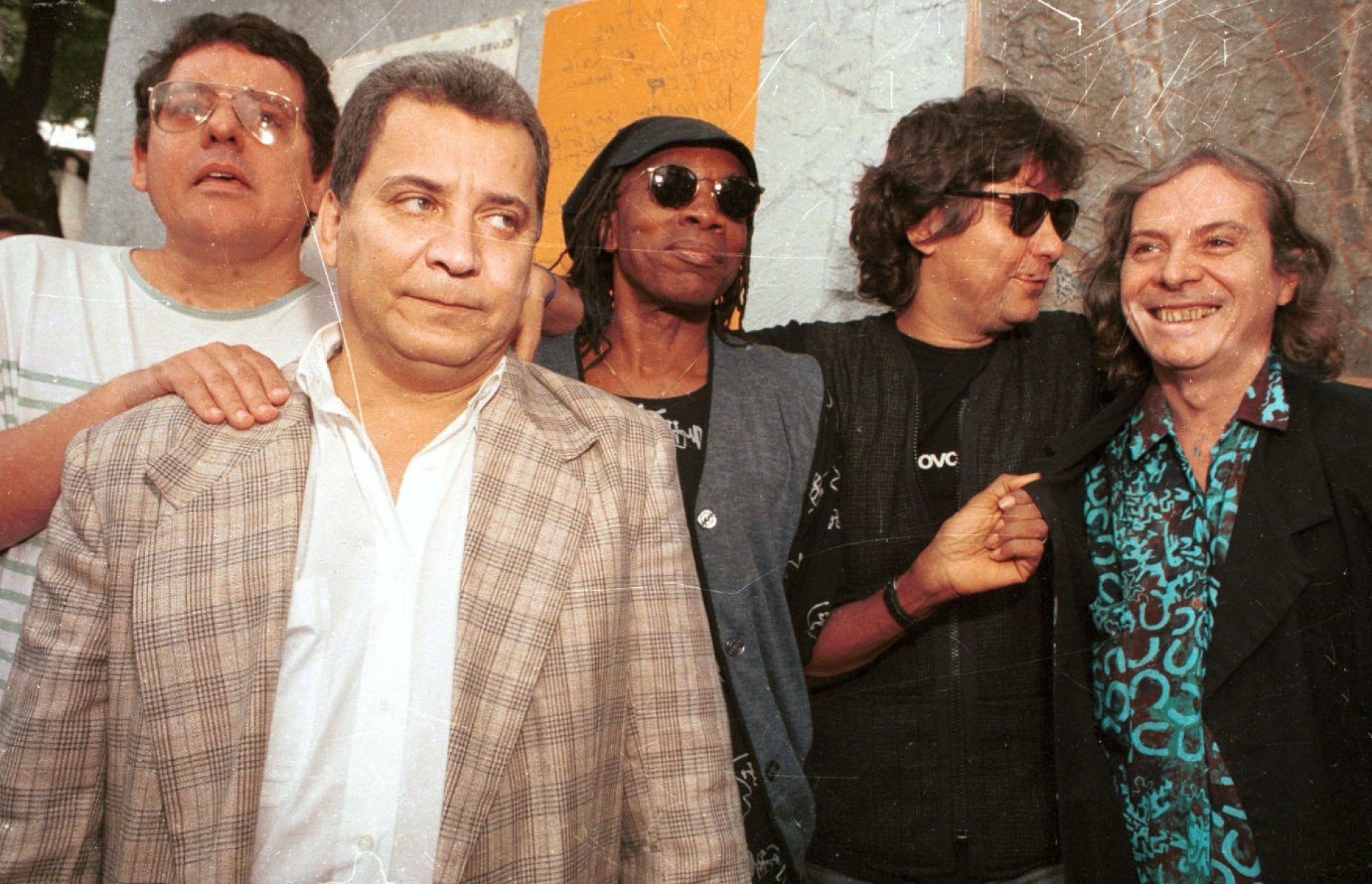  Os integrantes do Clube da Esquina, Fernando Brant, Marcio Borges, Milton Nascimento, Lo Borges e Beto Guedes.-Renato Weil/Estado de Minas