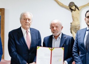 Presidente Lula e ministro da Justiça Ricardo Lewandowski vão enfiar ao Congresso projeto de lei antifacção -  (crédito: Ricardo Stuckert / PR)