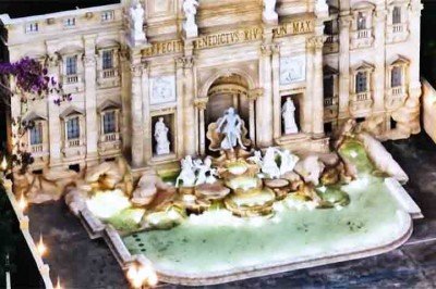 A cidade de Serra Negra, no interior de São Paulo, ganhou em 2023 uma réplica da Fontana de Trevi, famoso cartão-postal de Roma, na Itália. 
 -  (crédito:  Reprodução de vídeo G1)