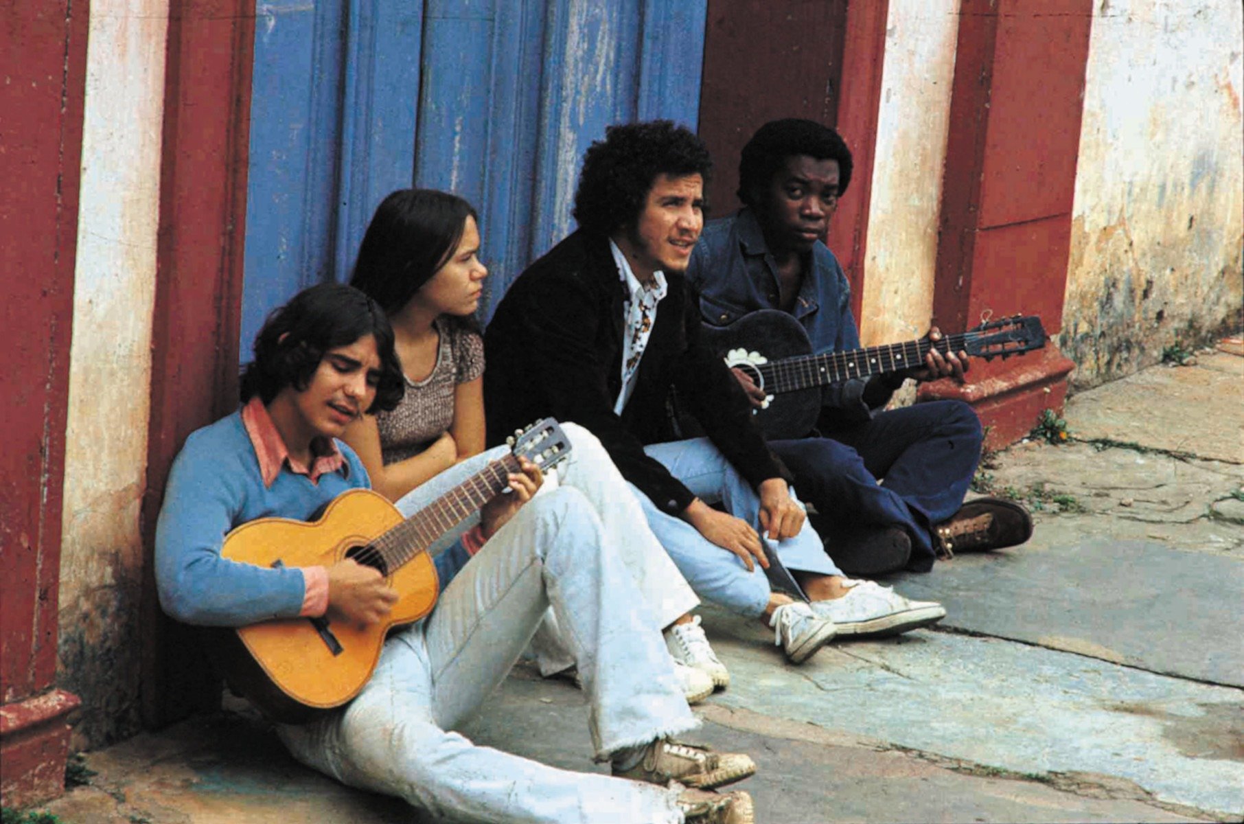 Lô Borges, Maria do Carmo Leal, Marcio Borges e Milton Nascimento, em Diamantina