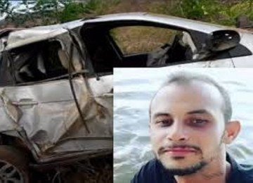 Motorista perdeu o controle e caiu em ribanceira às margens da BR-116
 -  (crédito: Instagram)