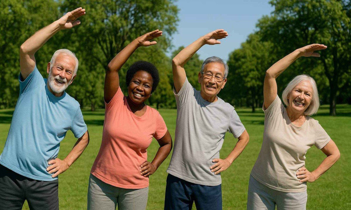 Exercícios físicos constantes são uma das dicas importantes para uma velhice saudável e longeva -  (crédito: imagem gerada por ChatGPT/acervo Estado de Miinas)