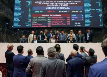 Assembleia aprovou o fim da consulta popular para privatizar a Copasa - (crédito: Willian Dias/ALMG) Assembleia aprovou o fim da consulta popular para privatizar a Copasa - (crédito: Willian Dias/ALMG)