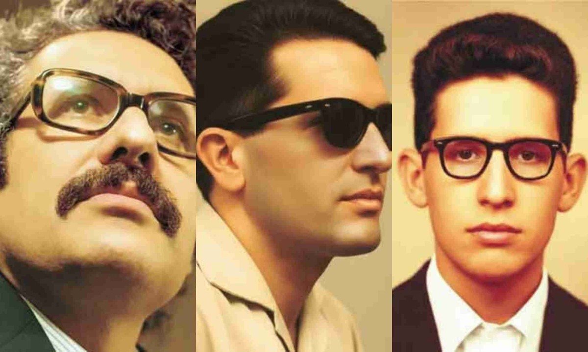 Silviano em tr&ecirc;s tempos: em ensaio feito por H&eacute;lio Oiticica na d&eacute;cada de 1970, em 1961, no lan&ccedil;amento do primeiro livro, 