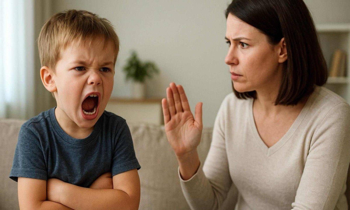Criança reage mal ao ouvir um não da mãe; imagem meramente ilustrativa -  (crédito: chatGPT/acervo Estado de Minas)