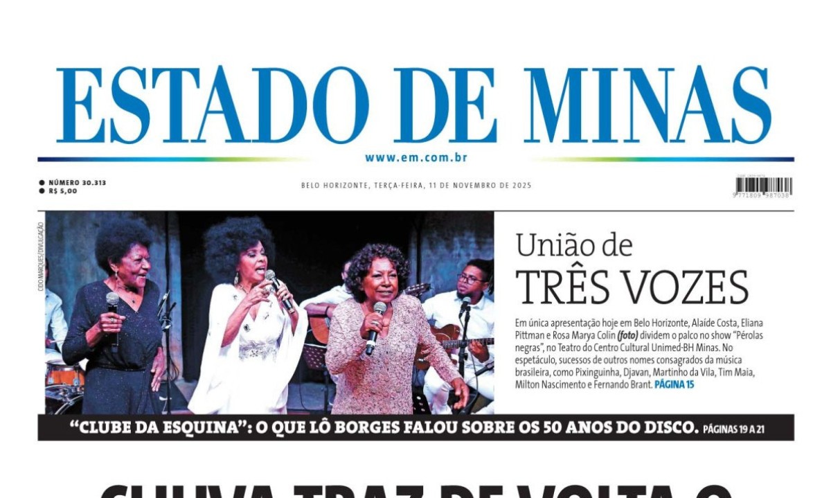 Confira a capa do Estado de Minas do dia 11/11/2025 - (crédito: Estado de Minas)