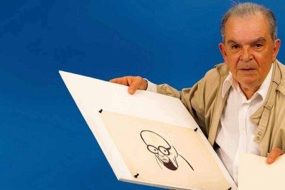 Borjalo, com seus bonecos falantes do Jornal de Vanguarda, completaria 100 anos em 15 de novembro. artista  é o criador do  'plim-plim' e da Zebrinha da Globo -  (crédito: Globo/Reprodução)