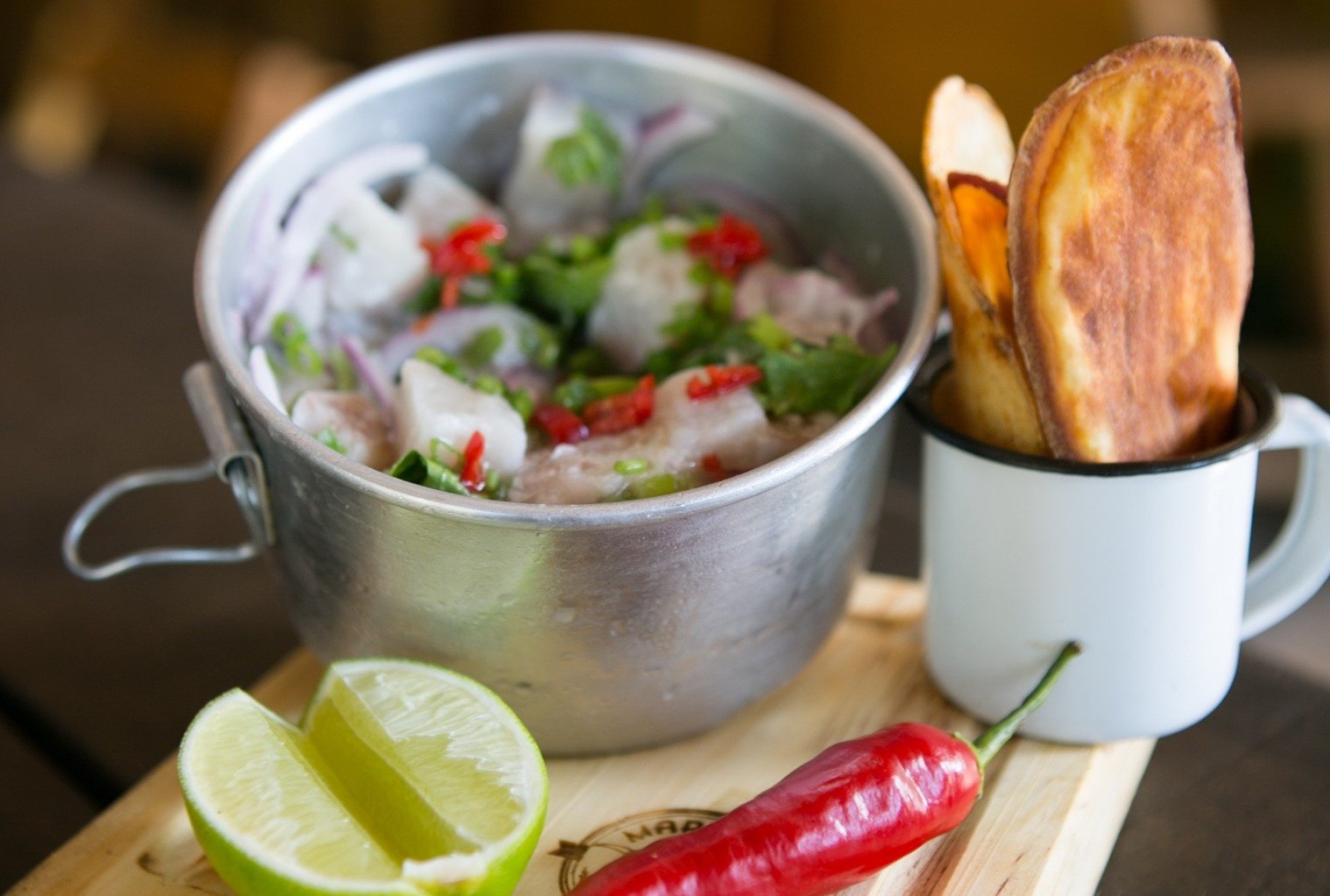 Marieta Pátio Cervejeiro: Ceviche de peixe com mel apimentado-Prefeitura de Nova Lima/Divulgação