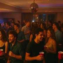 Lei do Silêncio e salão de festa - imagem gerada por inteligência artificial/Acervo Estado de Minas