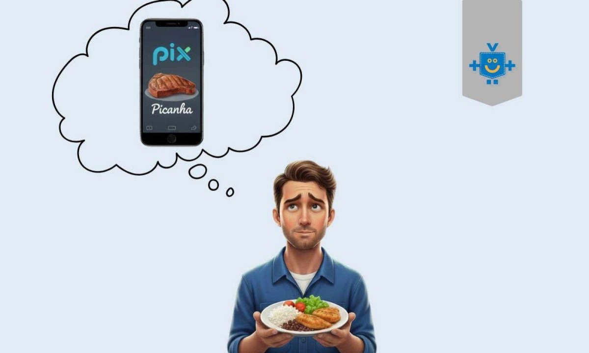 PAT, PIX-Alimentação, e Decretos: Ilustração visual da polêmica do Programa de Alimentação do Trabalhador, mostrando o dilema do trabalhador. -  (crédito: Reprodução Educando seu Bolso)