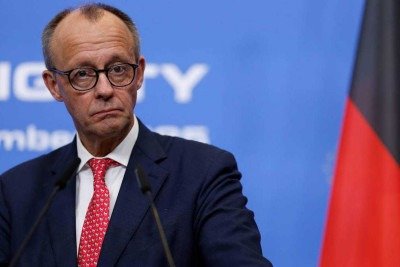 Friedrich Merz, chanceler alemão, em evento em Berlim -  (crédito: ODD ANDERSEN / AFP)