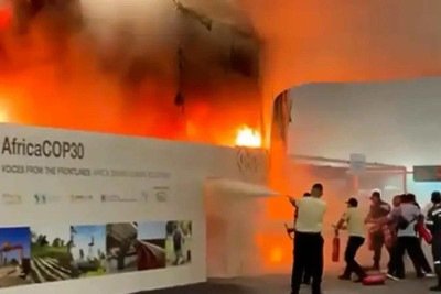 Incêndio atinge pavilhão da COP30 em Belém e atrapalha negociações -  (crédito: Platobr Politica)