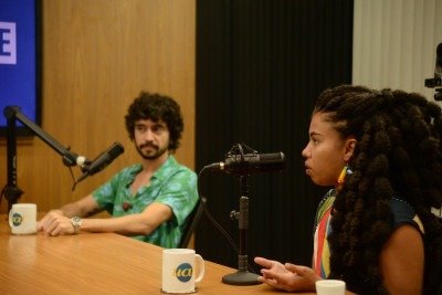  19/11/2025. Credito: Tulio Santos/EM/D.A.Press. Brasil. Belo Horizonte - MG. Podcast Divirta-se. Lancamento do filme Palimpsesto, entrevista com Felipe Canedo e Lara de Paula.
       -  (crédito:  Tulio Santos/EM/D.A.Press. Brasil. Belo Horizonte - MG. Podcast Divirta-se. Lancamento do filme Palimpsesto, entrevista com Felipe Canedo e Lara de Paula.)
