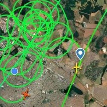 MG: avião dá voltas em círculos e chama atenção de moradores no interior - Reprodu&ccedil;&atilde;o/Flightradas 24
