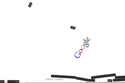 Ao buscar por 'Google Gravity', todos os elementos da página 'caem' -  (crédito: Reprodução/Google)