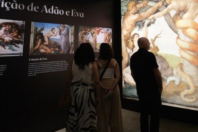 A experiência imersiva Michelangelo – O Mestre da Capela Sistina chega ao Rio de Janeiro em 28 de novembro. A mostra promete aproximar o público de uma das obras mais famosas do mundo sem necessidade de viagem ao Vaticano. -  (crédito: Divulgação)