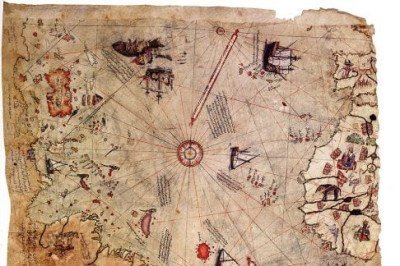 A descoberta do fragmento de um mapa náutico em 1929 desperta a curiosidade de historiadores até hoje. -  (crédito: Domínio Público)