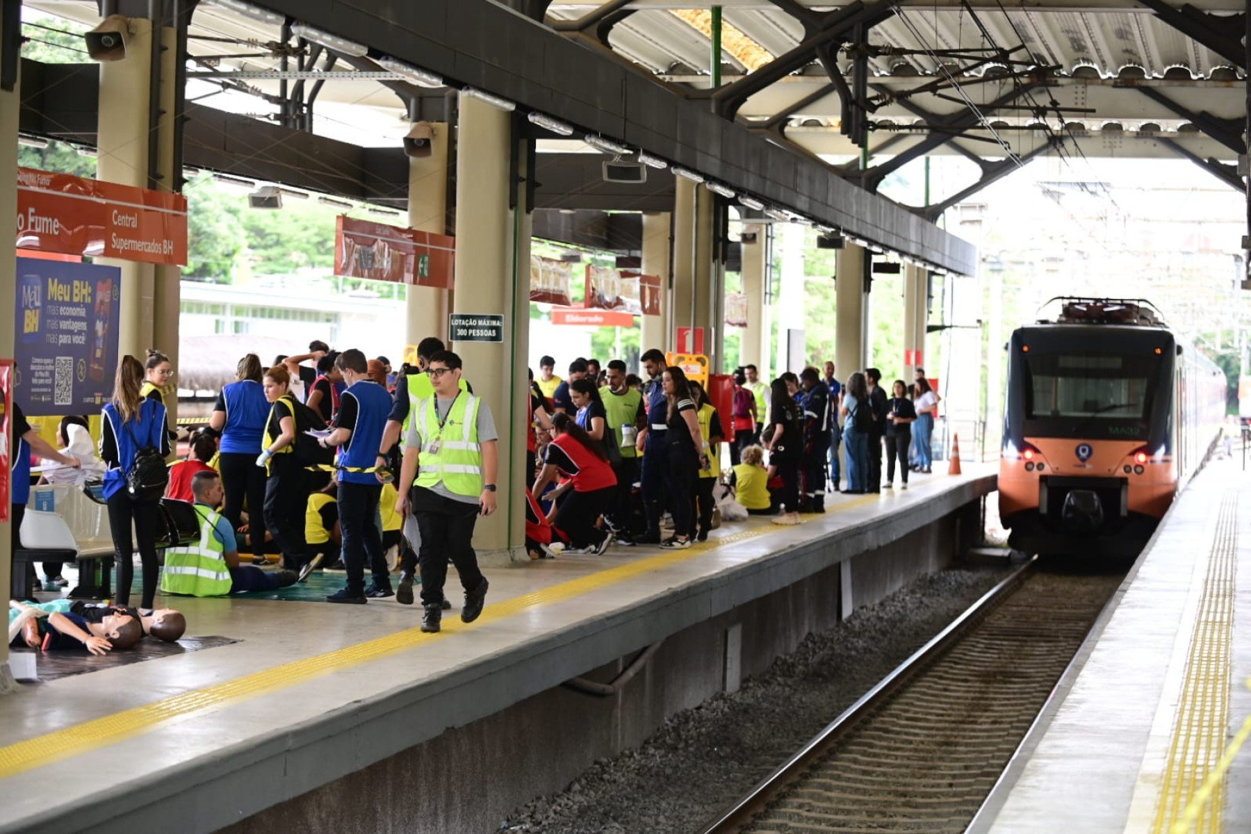 Simulação de acidente no metrô de BH