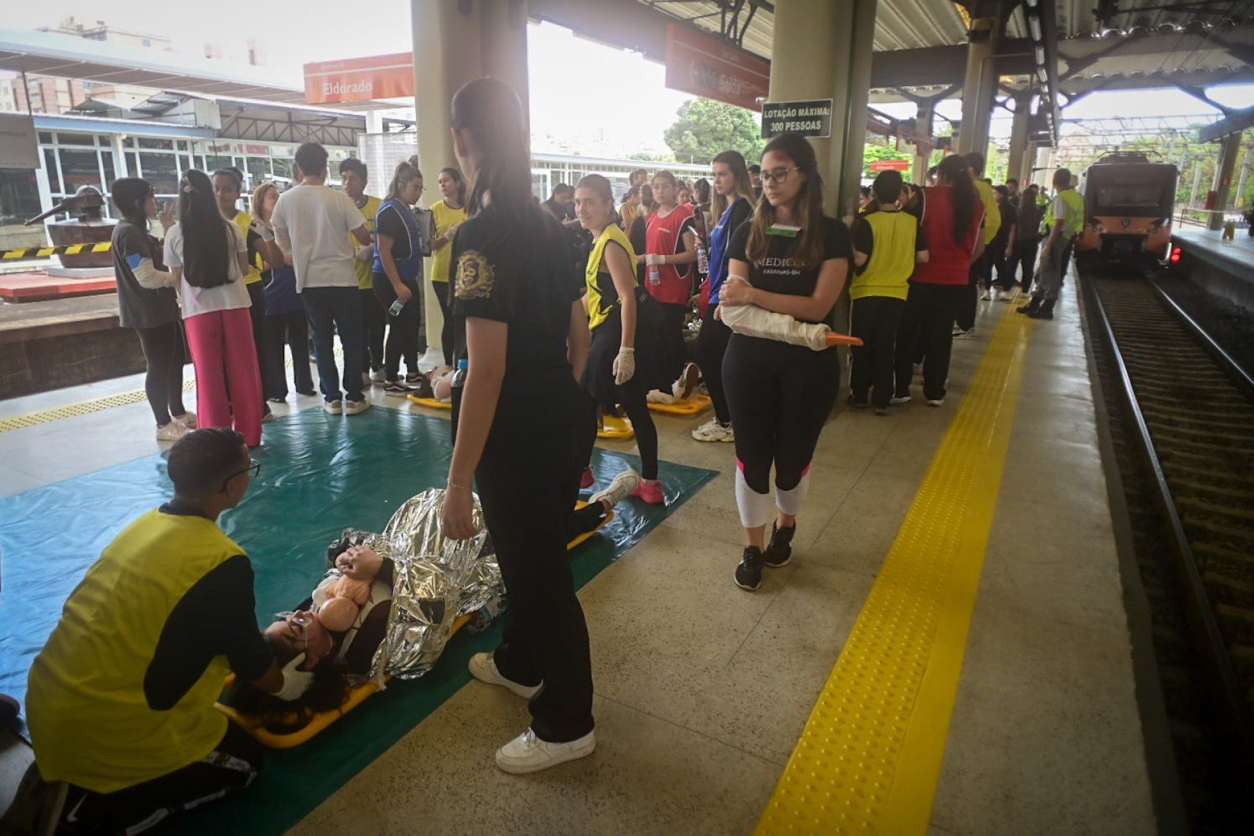 Simulação de acidente no metrô de BH