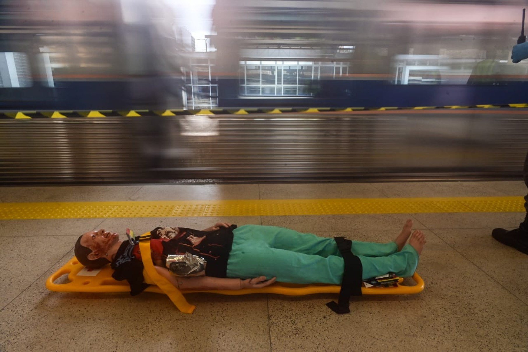 Simulação de acidente no metrô de BH