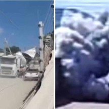 Caminhão de cimento explode e danifica estrutura de empresa - ReproduÃ§Ã£o