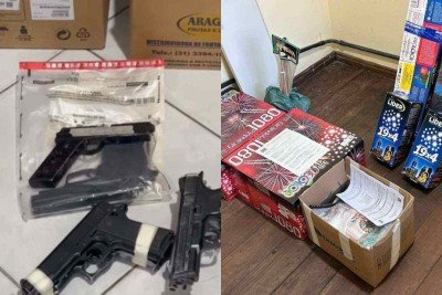 Armas e explosivos foram achados 'largados' em salas comuns -  (crédito: Divulgação/Sindep)