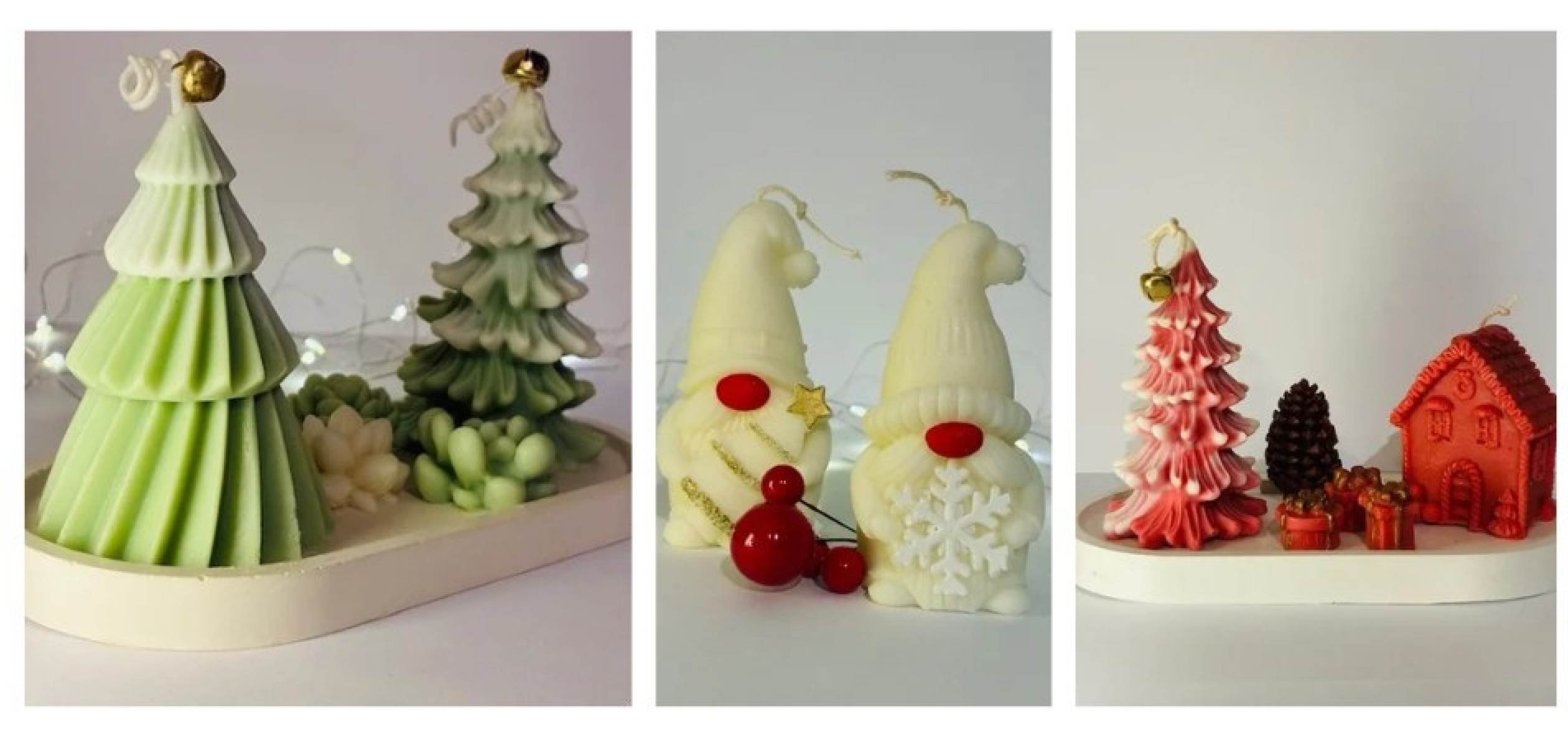 Velas natalinas da &Aacute;urika Ess&ecirc;ncias