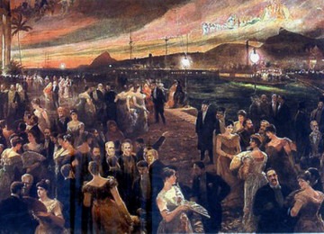 Quadro 'Último baile da Ilha Fiscal', de Aurélio de Figueiredo, de 1905 - (crédito: Museu Histórico Nacional/Reprodução) Quadro 'Último baile da Ilha Fiscal', de Aurélio de Figueiredo, de 1905 - (crédito: Museu Histórico Nacional/Reprodução)