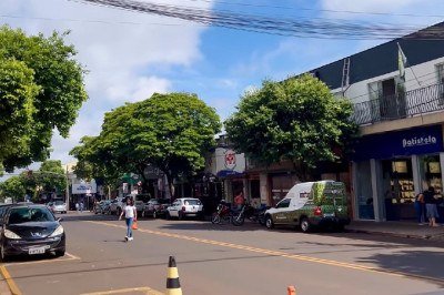 O vídeo de um cachorro 'roubando' uma vaquinha de pelúcia em uma loja no Centro de Marialva, no norte do Paraná, viralizou nas redes sociais -  (crédito: Reprodução/YouTube)