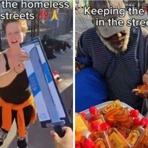 Vídeo: homem distribui cigarro, álcool e facas a pessoas em situação de rua - Reprodução / Instagram